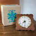 Spartus NIB 70's Wall Clock USA Antique Vintage Works Plastic Wood Green Floral