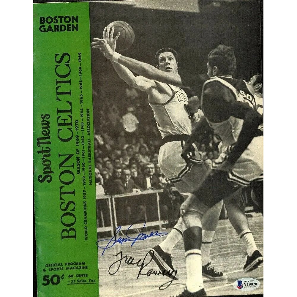 Frank Ramsey and Sam Jones Signed Sport News Magazine BAS Y19820