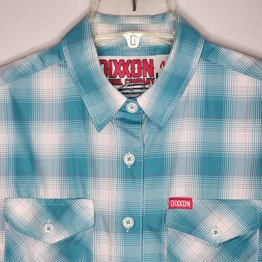 Dixxon Flannel Co Fria Shirt Woman's Size M Blue Plaid D-lux Bamboo Blend READ