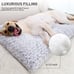 Washable Dog Bed Deluxe Plush Dog Crate Beds Fulffy Grey