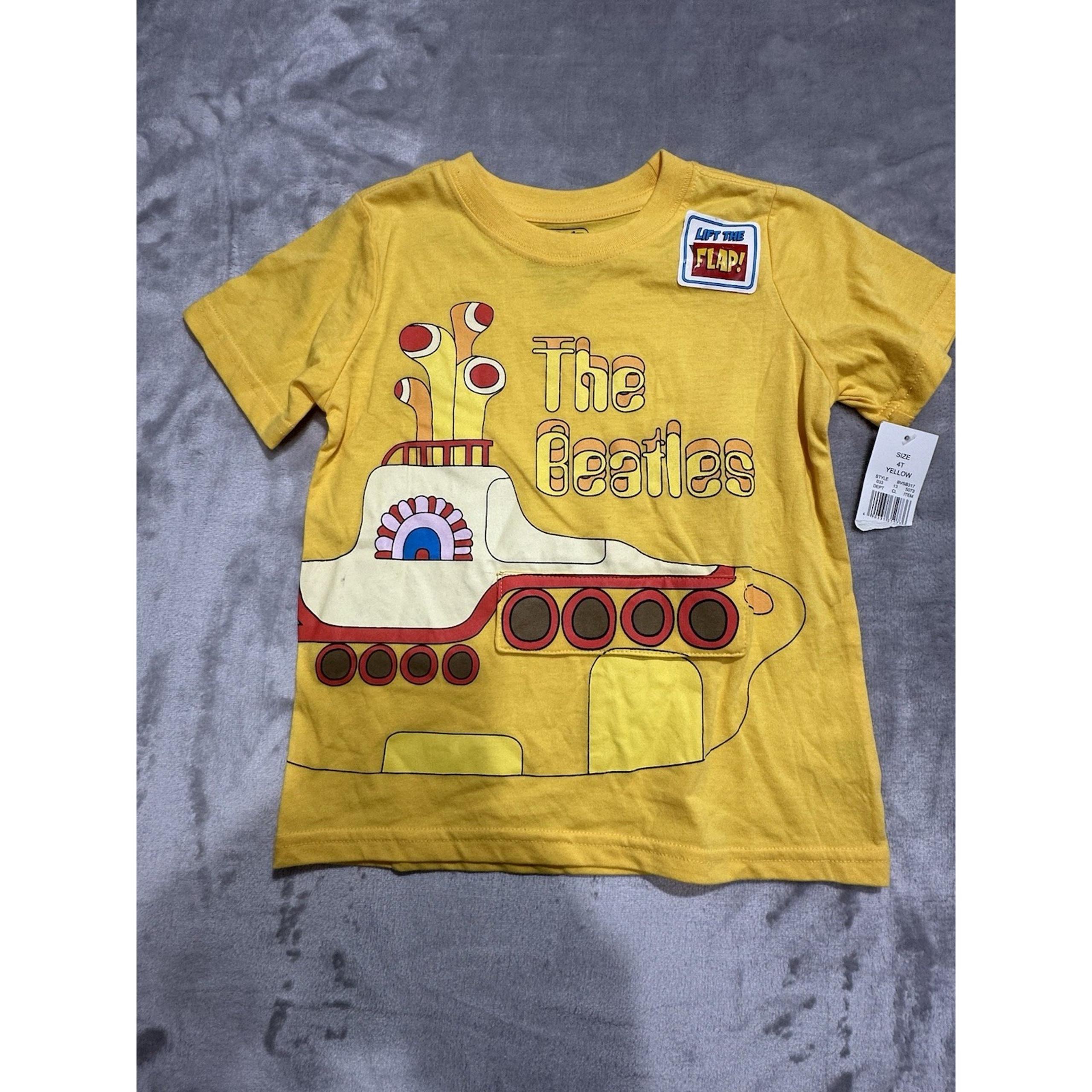 The Beatles T-Shirt Boys 4T Yellow Submarine Band Flap Pics Short Sleeve Tee NWT