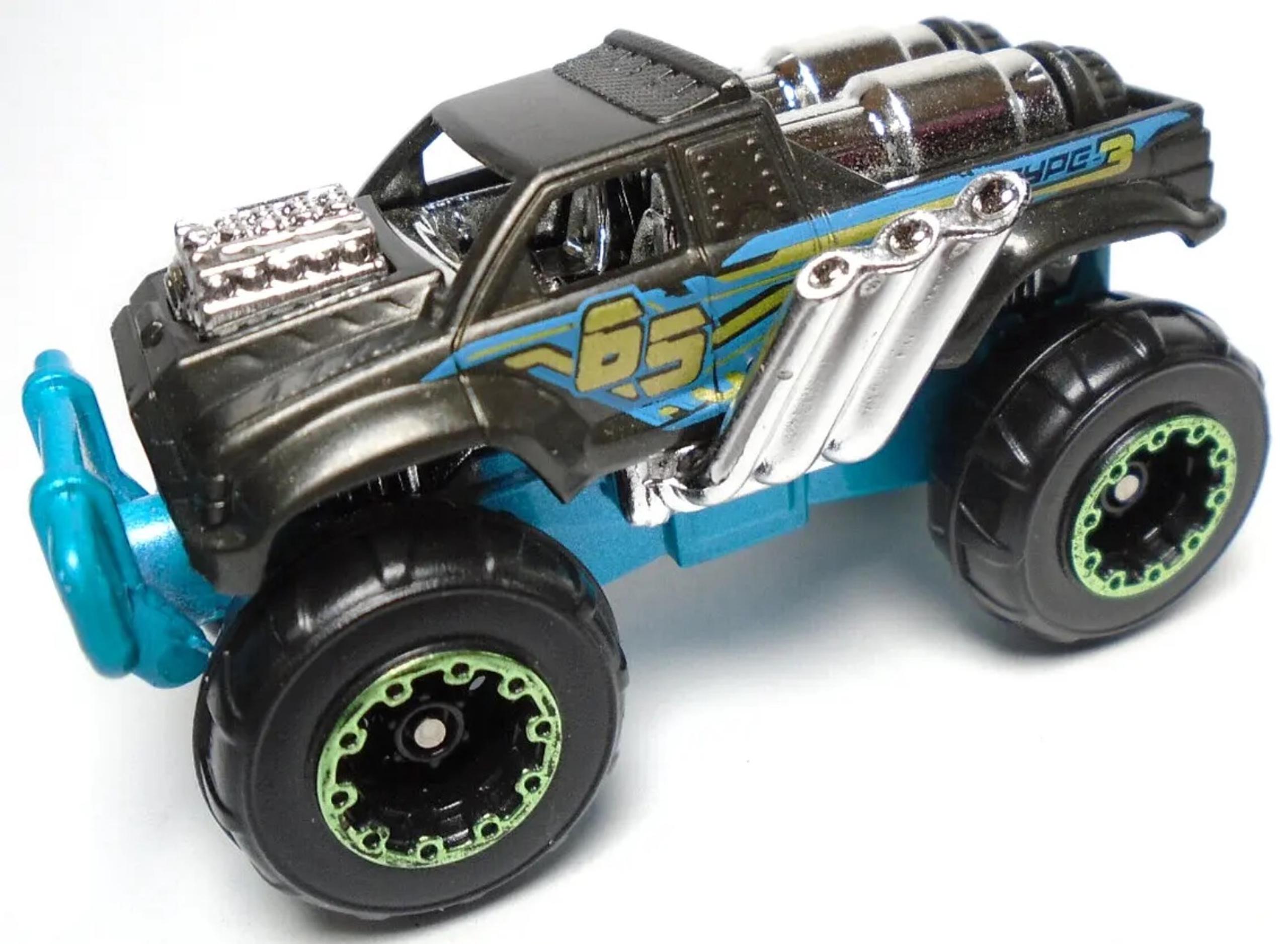 ZURU METAL MACHINES #65 TST RS TYPE 3 BLACK & BLUE 2 1/2" DIECAST 4X4 TRUCK