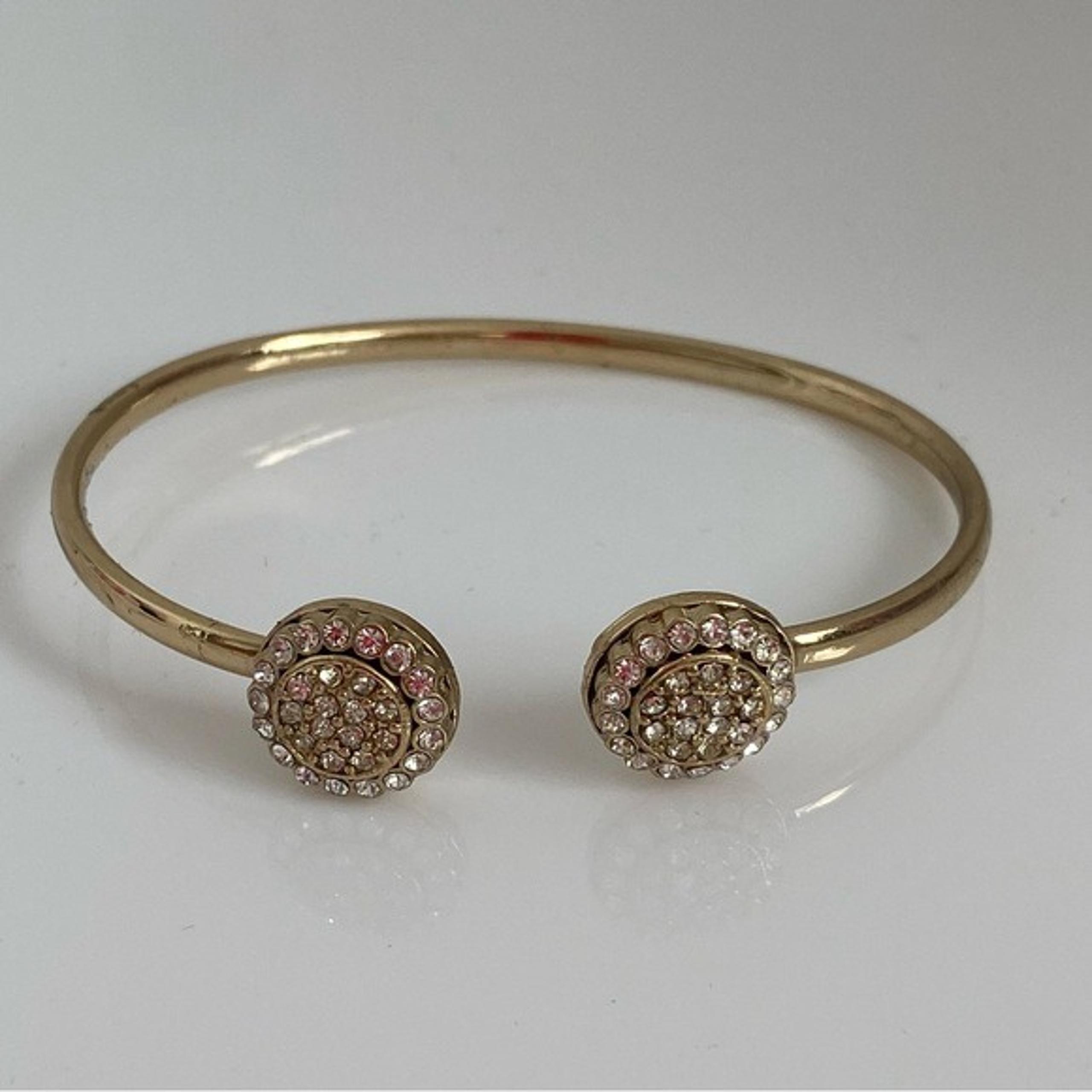 BaubleBar Gold Pavé Crystal Circle Adjustable Cuff Bracelet
