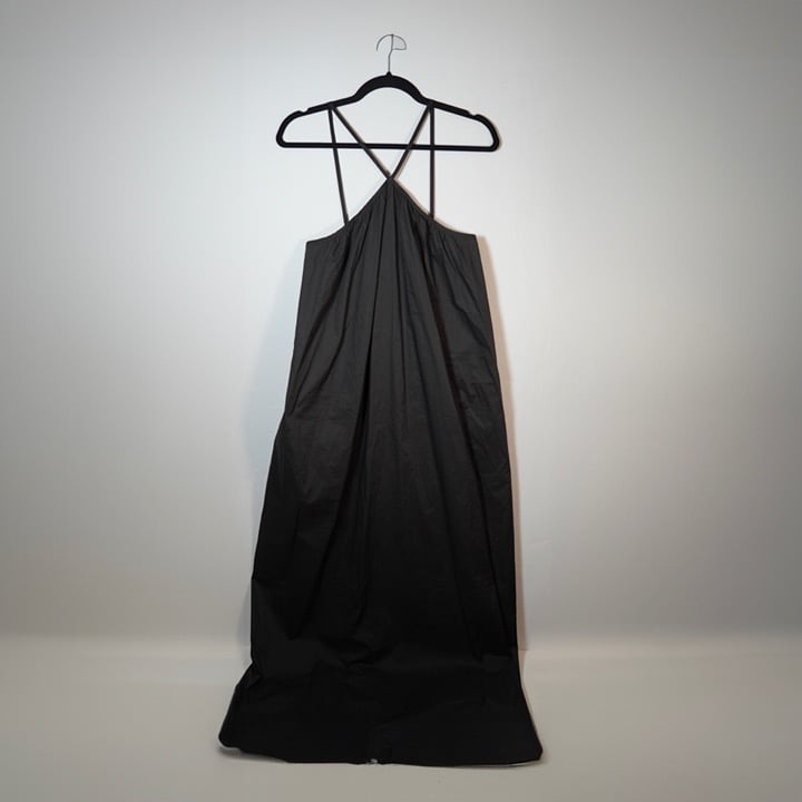 NEW Bird & Knoll Cotton Poplin High Halterneck Sleeveless Pullover Maxi Dress S