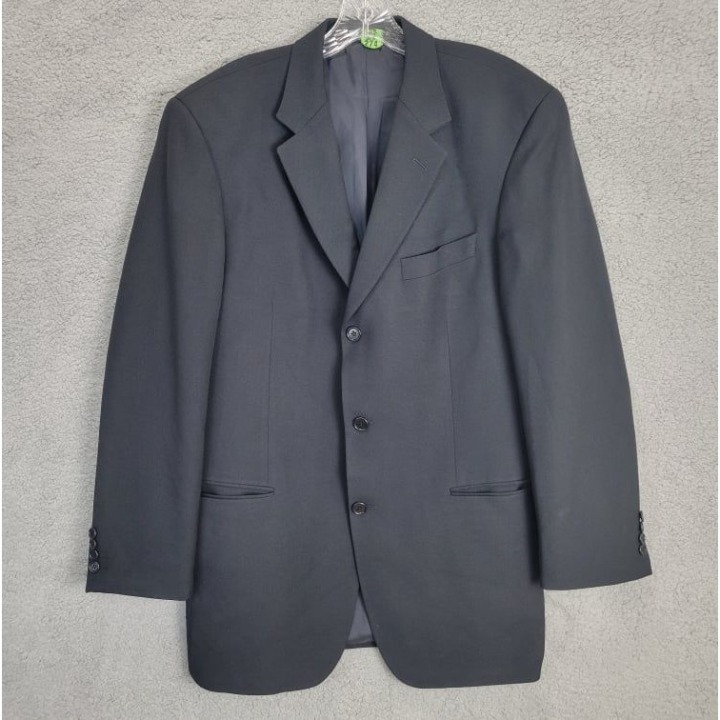 HUGO BOSS Men's Size 42L Black 100% Virgin Wool Super 100 Finest Quality Blazer