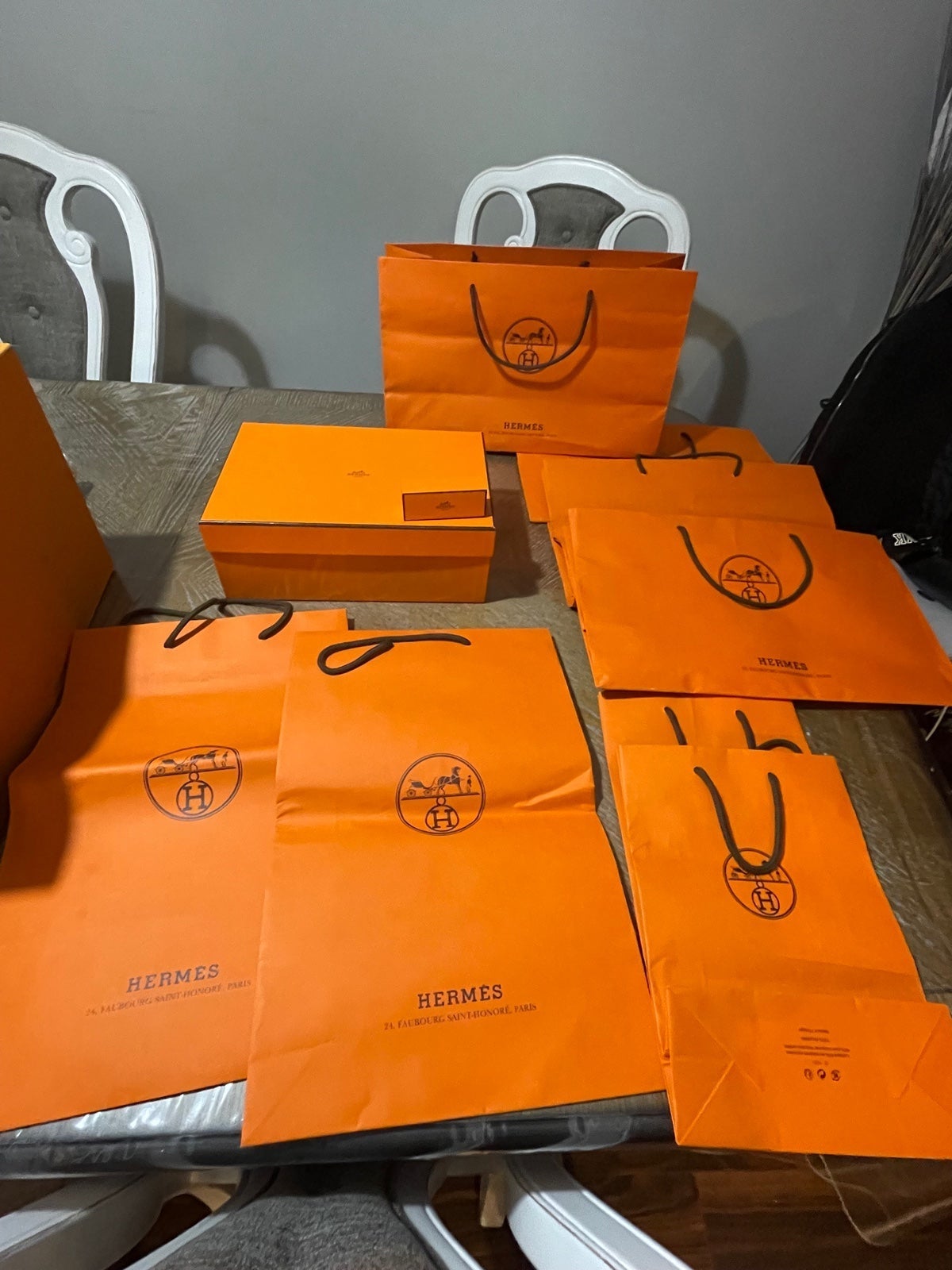 Empty Hermes box and bags big, medium and small sizes