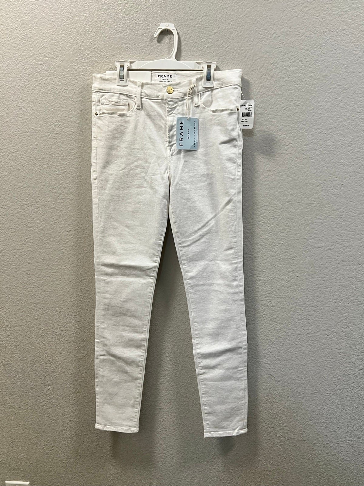 FRAME Le Skinny Mid Rise Women’s Stretch Jeans White Size 31X29
