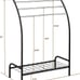 Large Freestanding 3 Hanging Bar Towel Rack with Bottom Shelf, Black