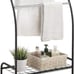 Large Freestanding 3 Hanging Bar Towel Rack with Bottom Shelf, Black