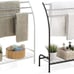 Large Freestanding 3 Hanging Bar Towel Rack with Bottom Shelf, Black