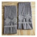 Vintage 1970's Brown And White Gingham and Embroidery Queen Pillowcase Set Of 2