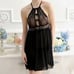 Black Floral Lace See Through Nightdress