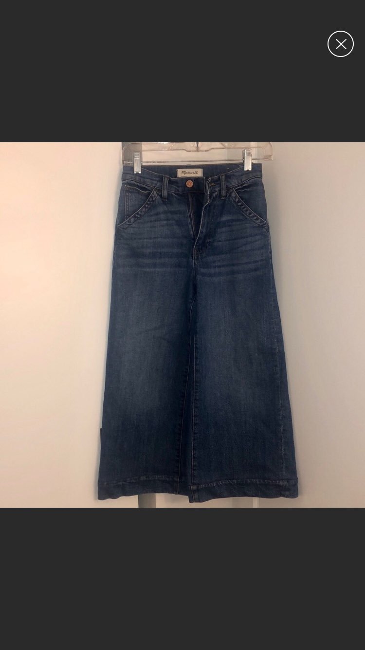 Madewell Wide Leg Crop Jeans, Size 24