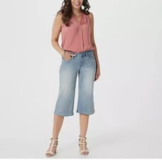 NWT NYDJ High Waist Capri Wide Leg Pedal Jeans Stretch In Color CLAFFECTIO SZ10