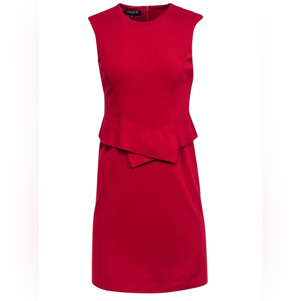 Lafayette 148 Red Sleeveless Sheath Dress Size S