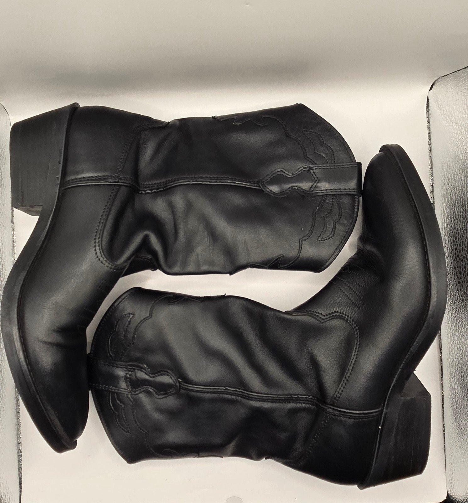 Steve Madden Blk Leather Boots women Sz 9.5