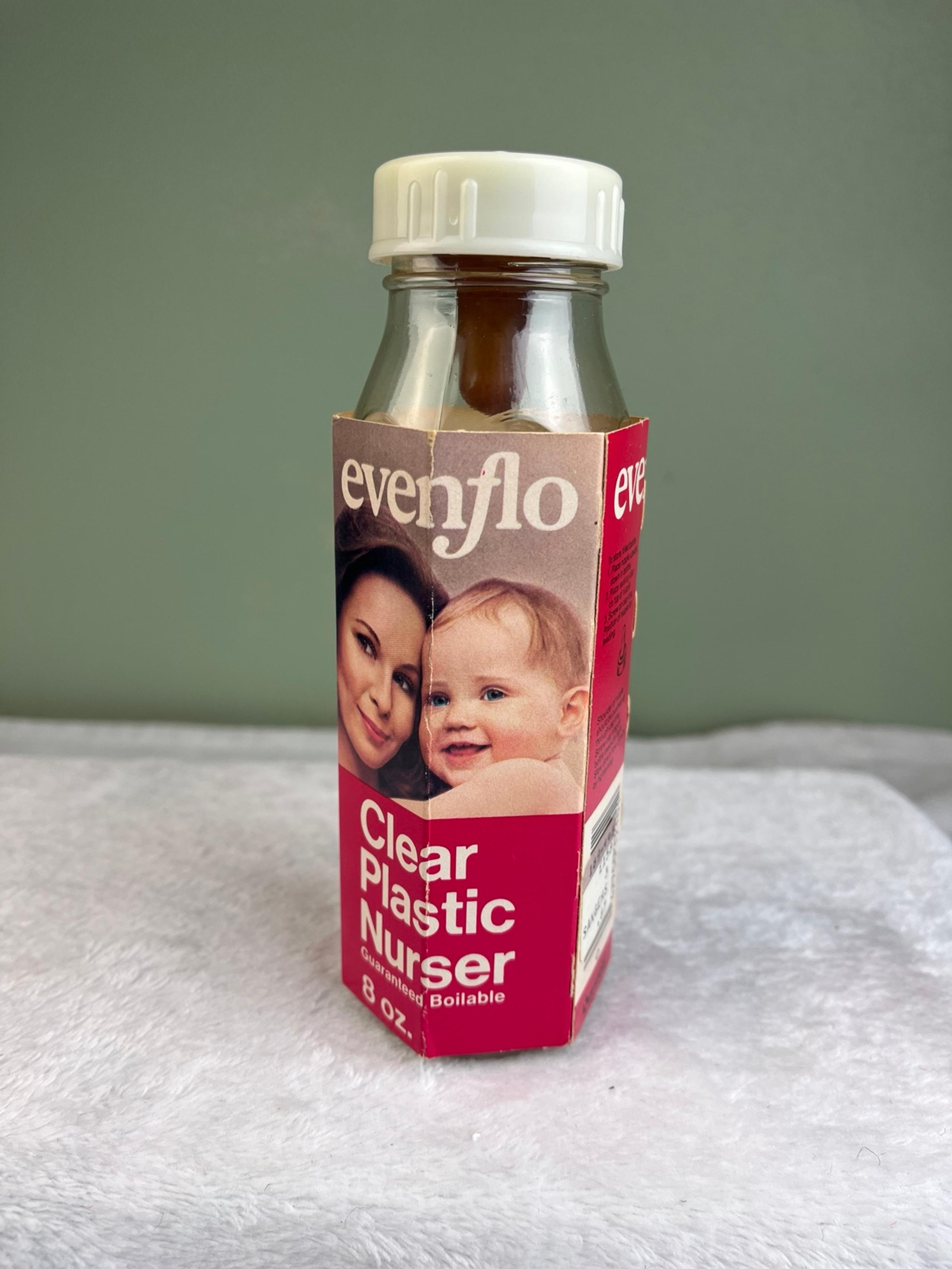 Vtg 1977 Evenflo Clear Plastic Nurser 8oz Baby Bottle