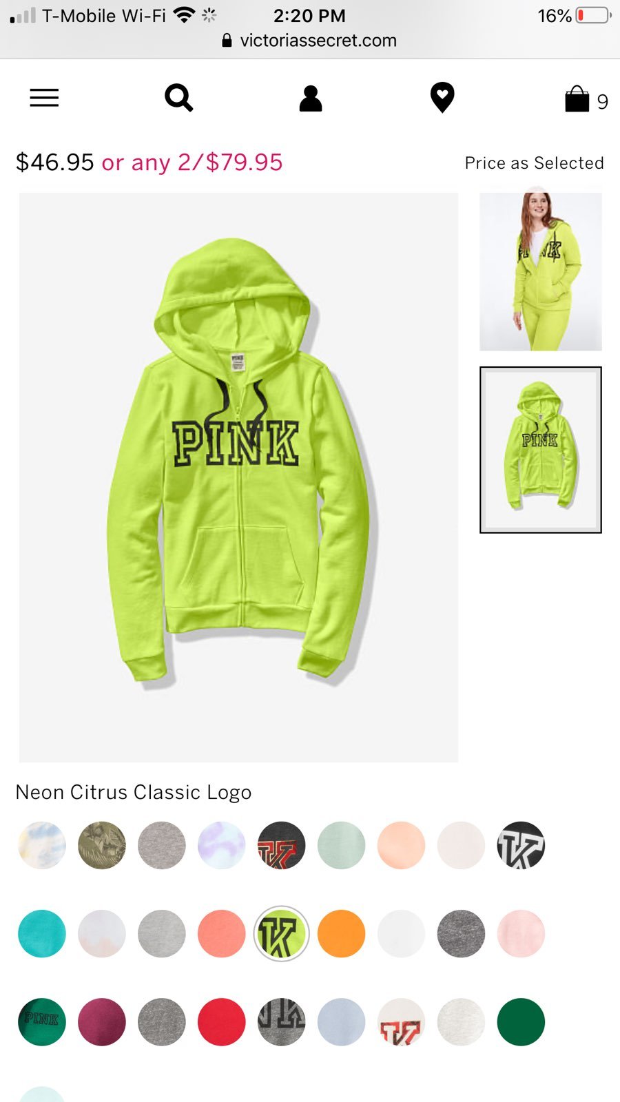 Pink zip hoodie large