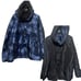 UBU Reversible Rain Jacket Opera Parisian Hooded Taffeta size L blue black