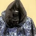 UBU Reversible Rain Jacket Opera Parisian Hooded Taffeta size L blue black