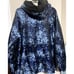 UBU Reversible Rain Jacket Opera Parisian Hooded Taffeta size L blue black