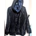 UBU Reversible Rain Jacket Opera Parisian Hooded Taffeta size L blue black