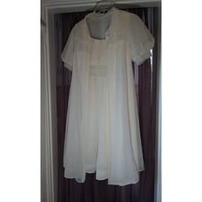 Vintage 50's Rogers Cream Flowy Nightgown & Robe Retro set