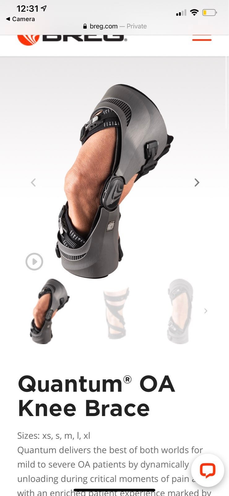 Breg Small S Quantum OA Knee brace left