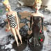 porcelain Barbie fashion dolls with collector tag on bottom of stand