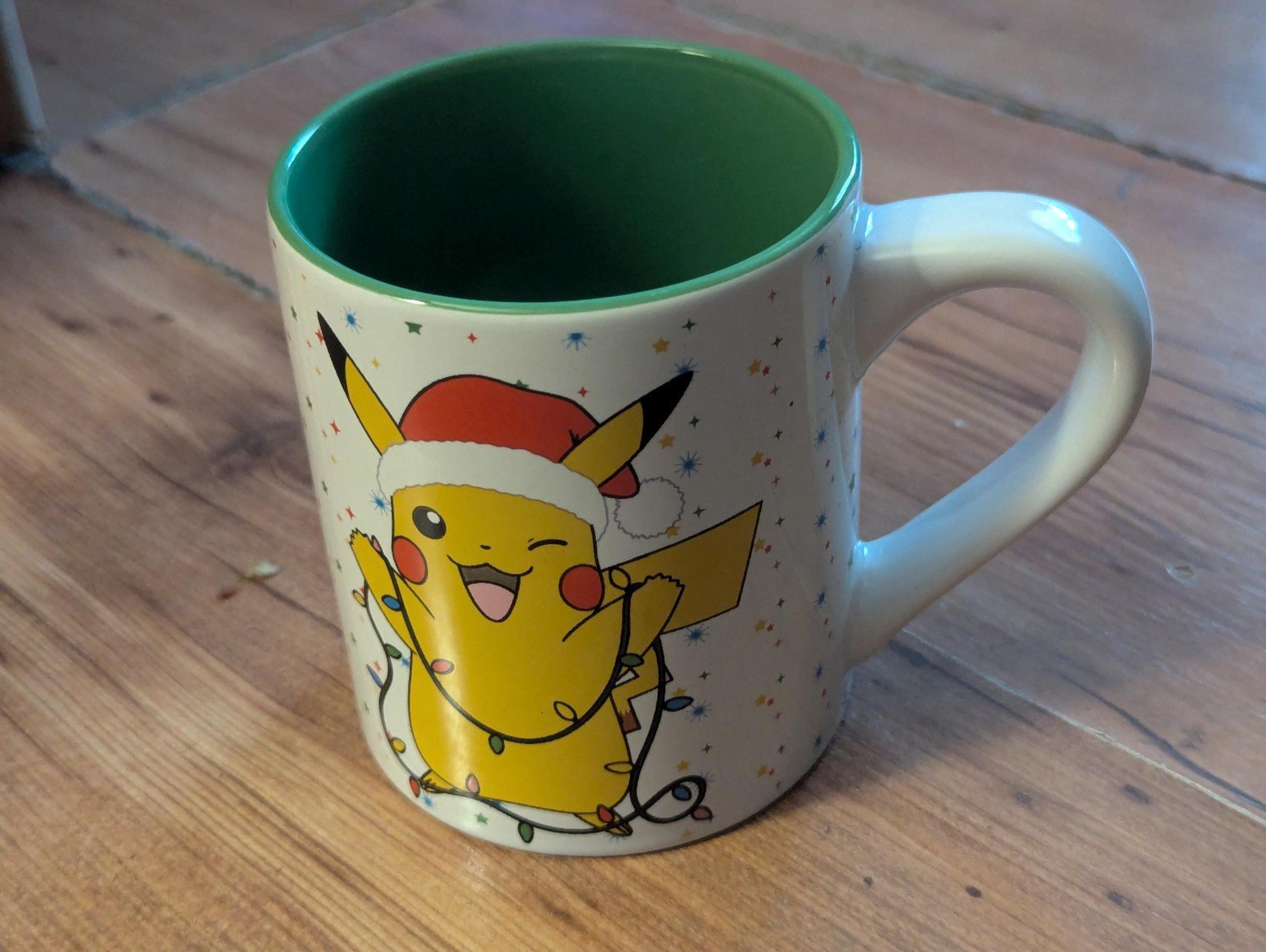 Pokemon Pikachu Holiday Christmas Lights Santa Coffee Mug Tea Cup Gamestop Gift