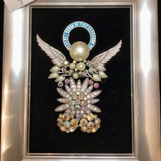 Vintage jewelry art, Angel Judy Yellow