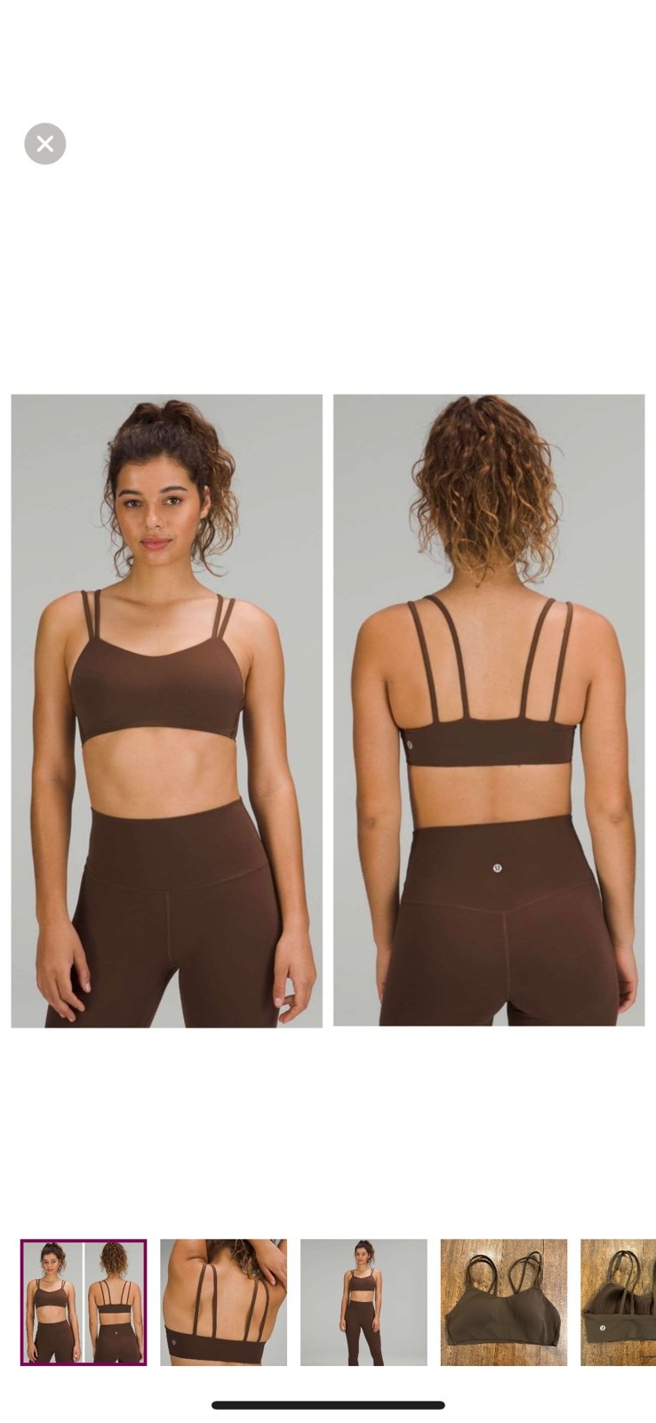 Lululemon Brown Like A Cloud Sports Bra Sz 6