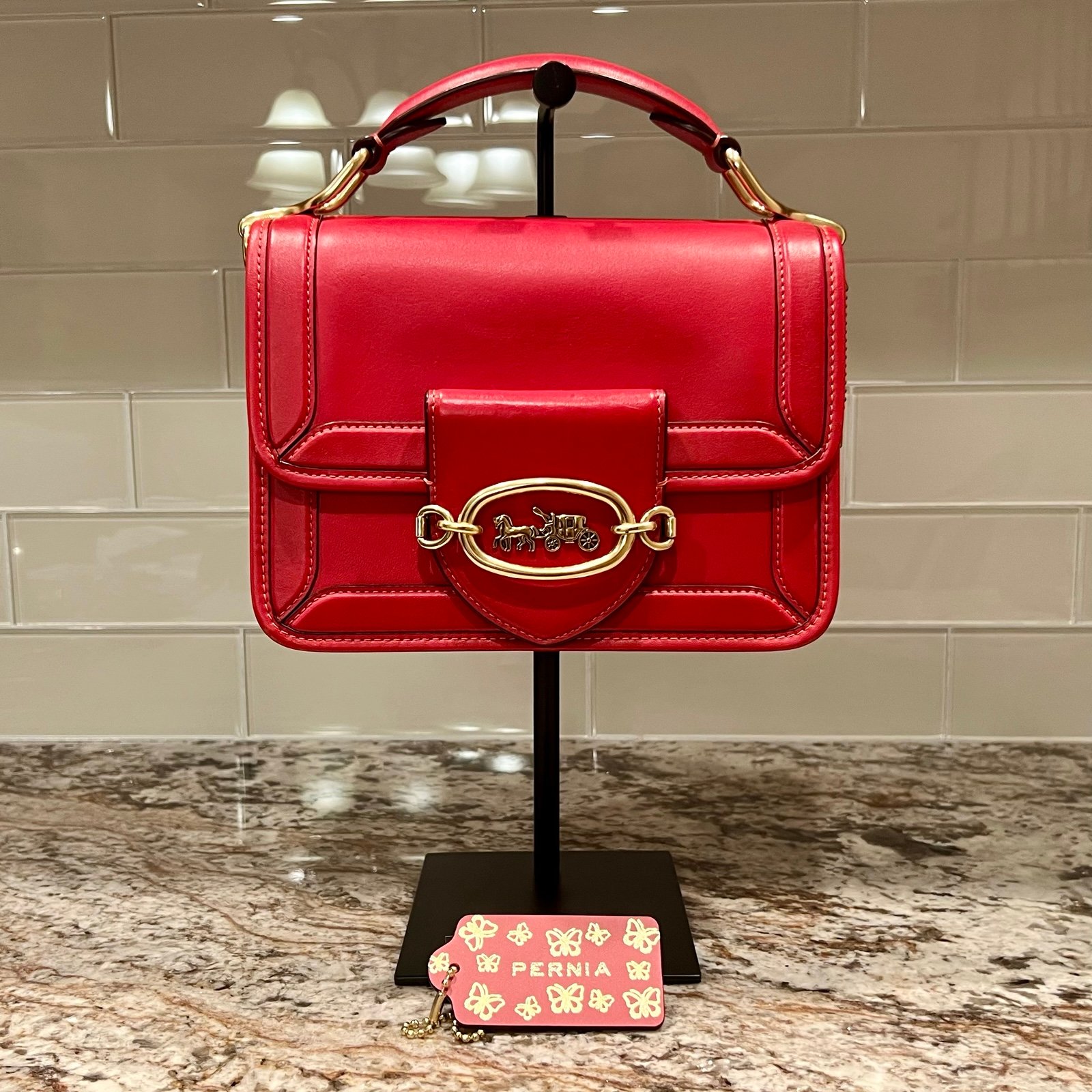 Coach 1941 Hero Top Handle Shoulder Bag in Sport Red [C8449]