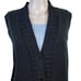 Vintage 90s Long Sweater Vest Women Large Black Oversized Shirt Jacket Top 14 L