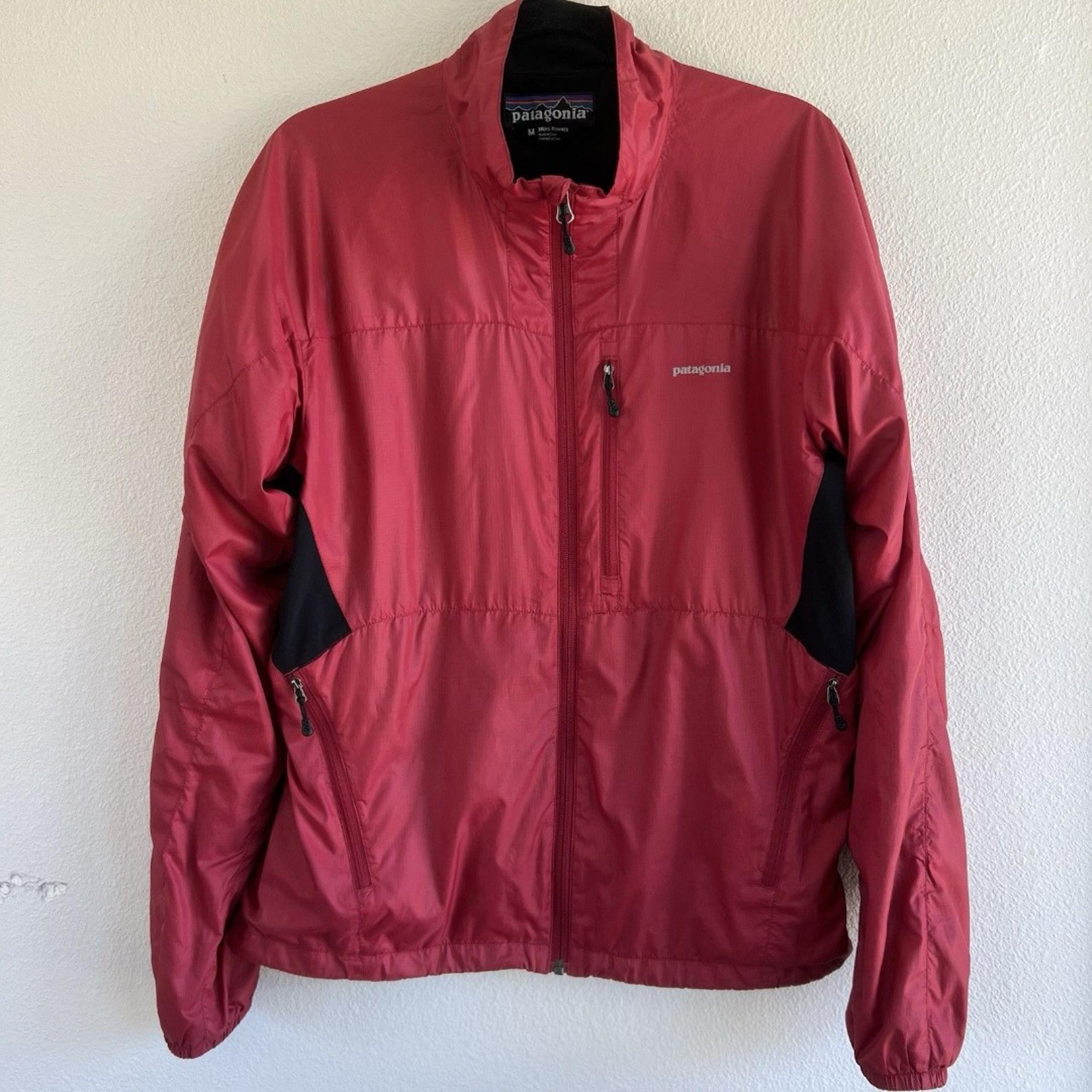 Patagonia Vintage Ripstop Windbreaker Mens Medium Lined Red Full Zip