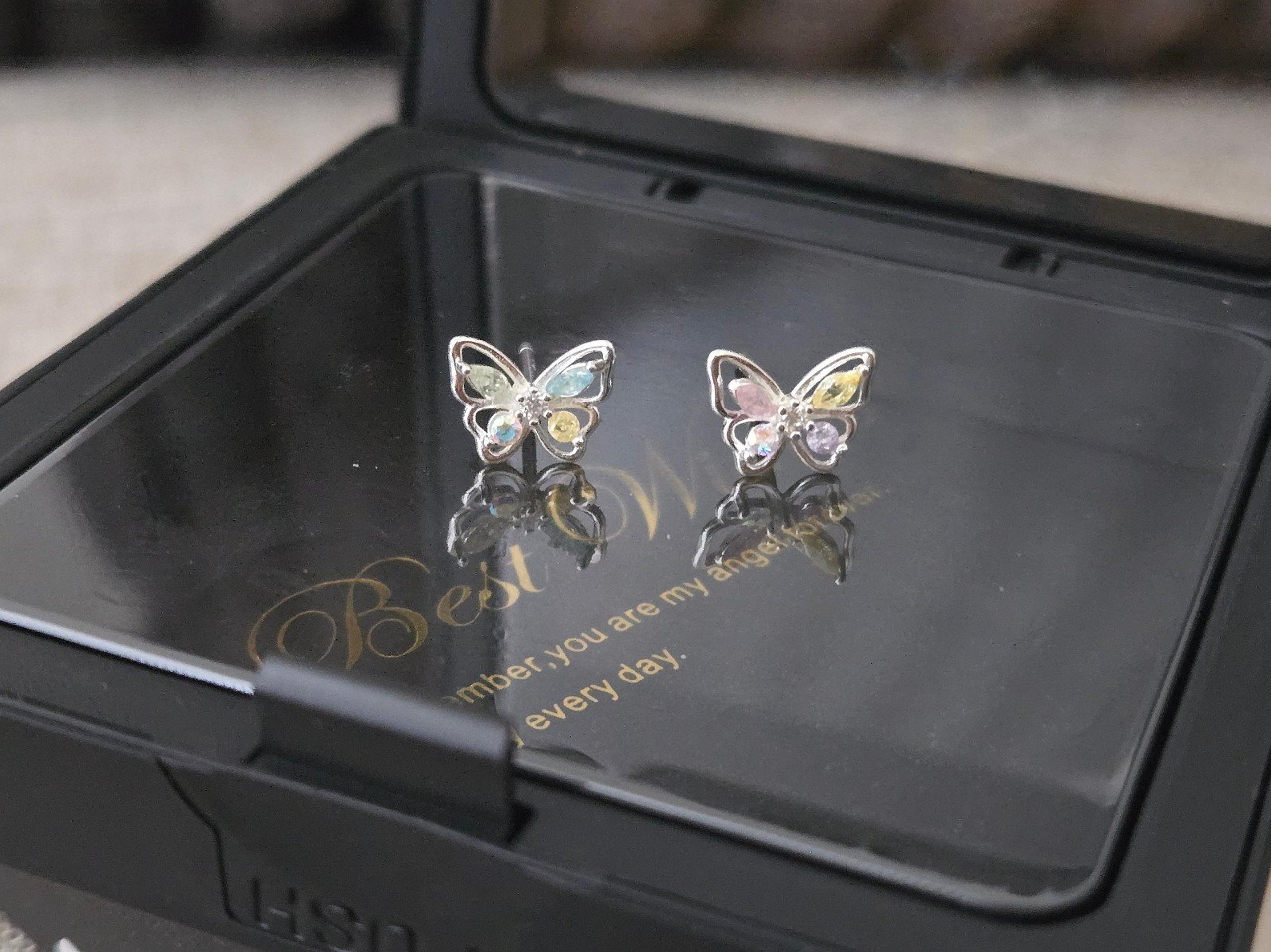 Genuin stamped s925 sterling silver stones studs earrings for women