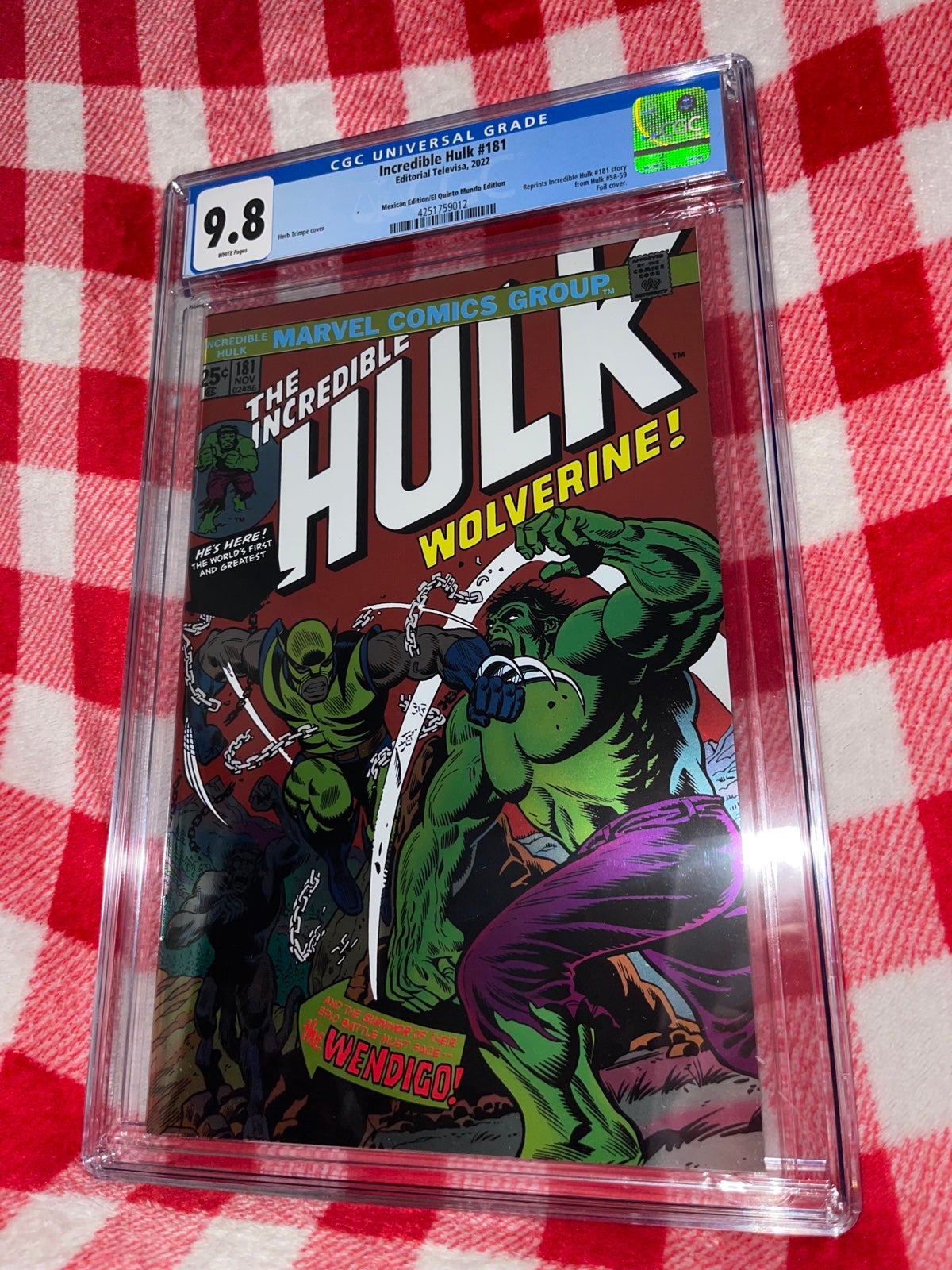 INCREDIBLE HULK #181 CGC 9.8 Mexican Foil El Quinto Mundo Edition LTD to 1000