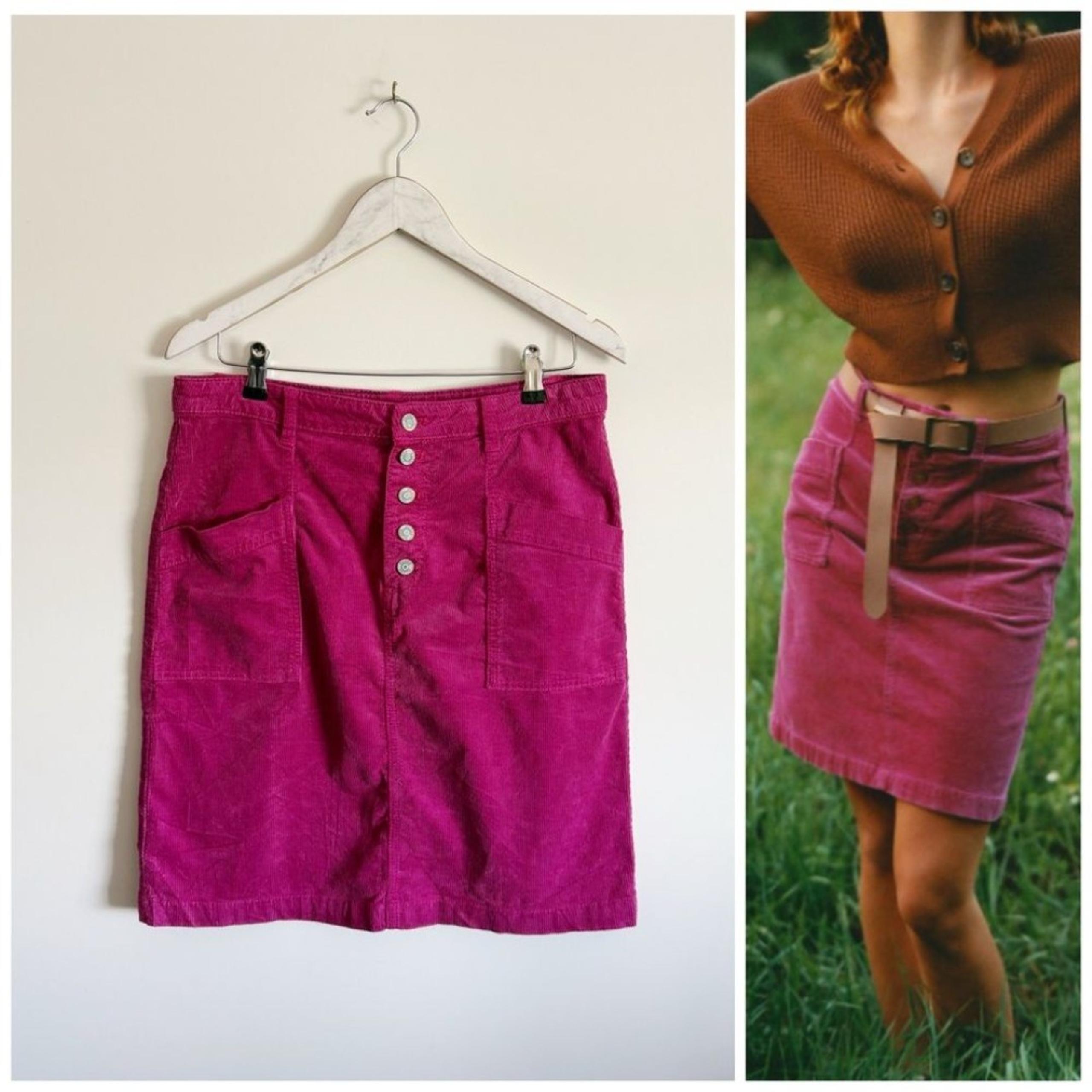 Anthropologie PILCRO Thalia Corduroy Magenta Pink Pencil Skirt Size 10 Women’s