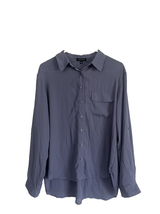 Pleione Anthropologie Women Button Up Long Sleeve Chiffon Blouse Size Small