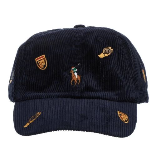 Polo Ralph Lauren Embroidered Corduroy Ball Cap - Hunter Navy / Crest Aoe