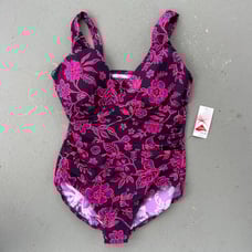 Lands’ End SlenderSuit Grecian Tummy Control One Piece Swimsuit NWT Size 16