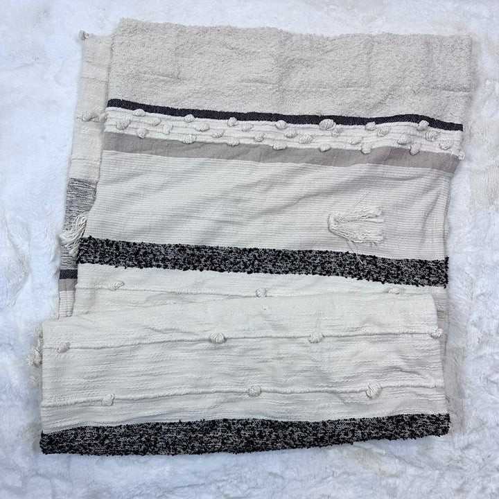 Anthropologie All Roads Curtain Panel Single Neutral Pom Pom Size 50X84