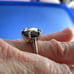 4.95ct 100% REAL NATURAL BLACK DIAMOND RING, CERTIFICATE,FR EE DIA TESTER Size 6