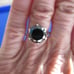 4.95ct 100% REAL NATURAL BLACK DIAMOND RING, CERTIFICATE,FR EE DIA TESTER Size 6