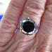 4.95ct 100% REAL NATURAL BLACK DIAMOND RING, CERTIFICATE,FR EE DIA TESTER Size 6