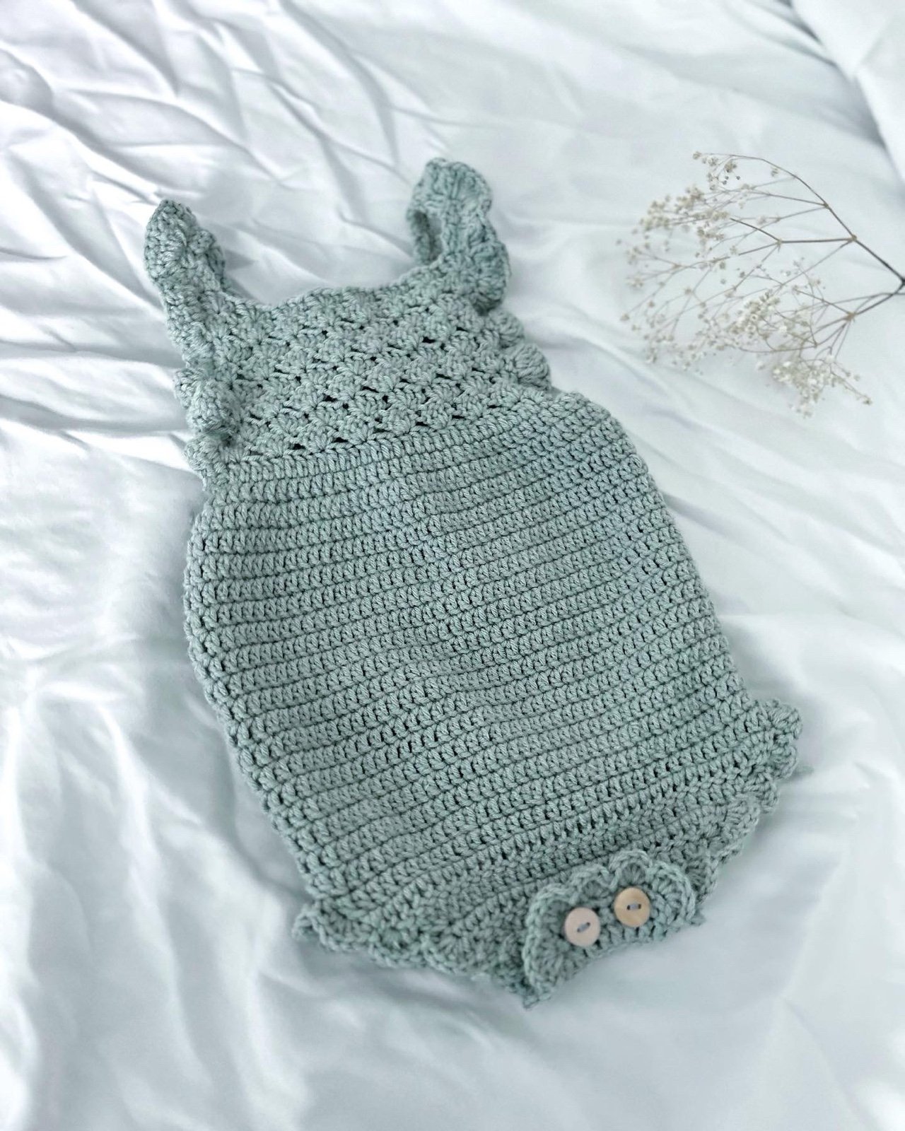 Crochet baby romper