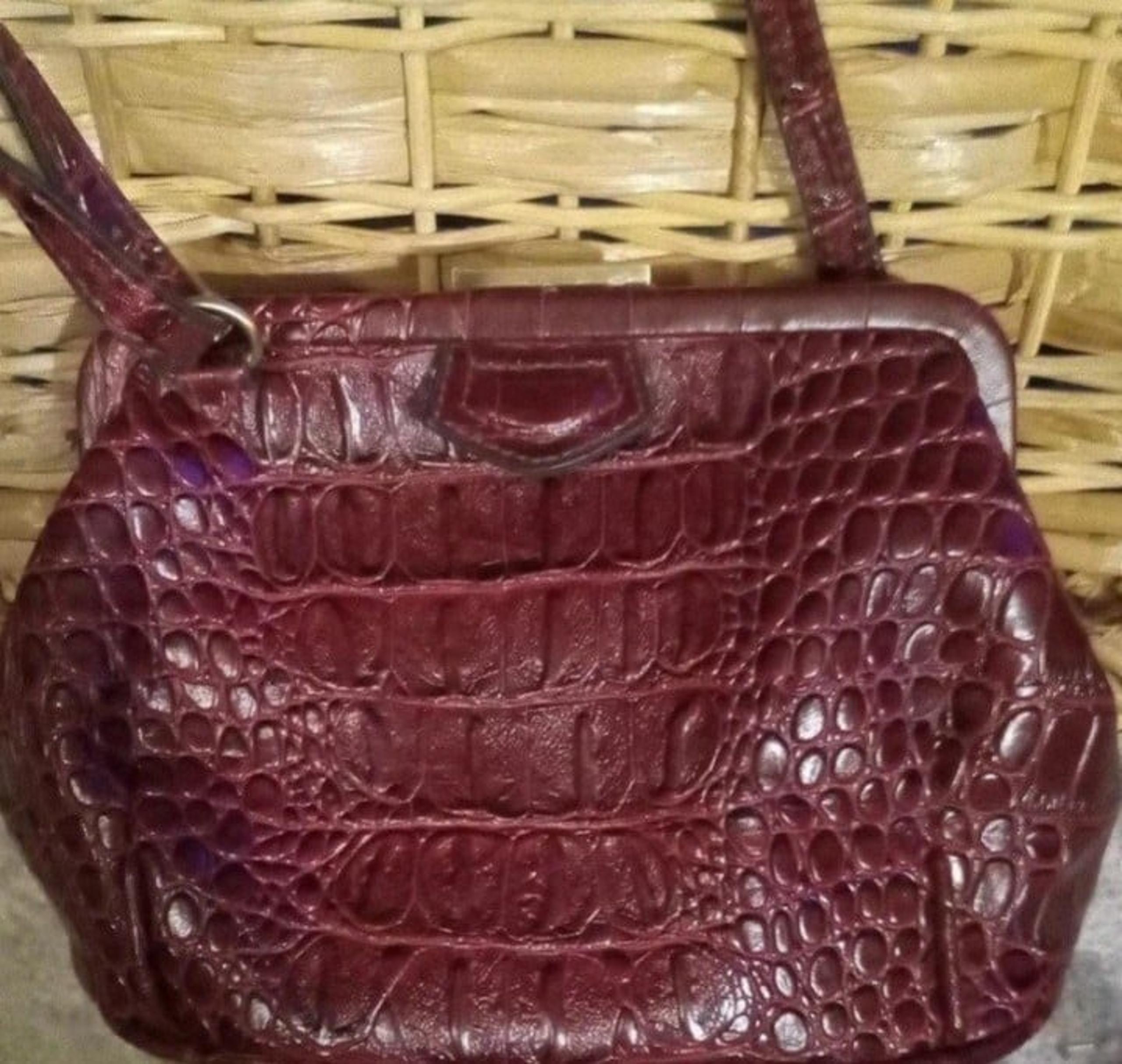 Faux Leather crocodile  Clutch crossbody purse
