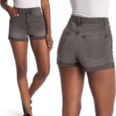 Madewell Womens Size 27 High Rise Cuffed Denim Shorts in Slater Wash (Gray)