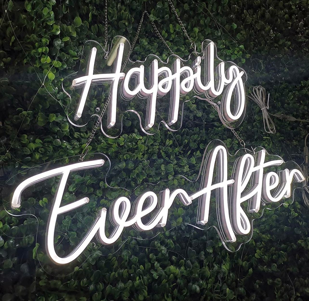 Adorable Bright White “Happily Ever After” LED Light Sign Wall Decoration