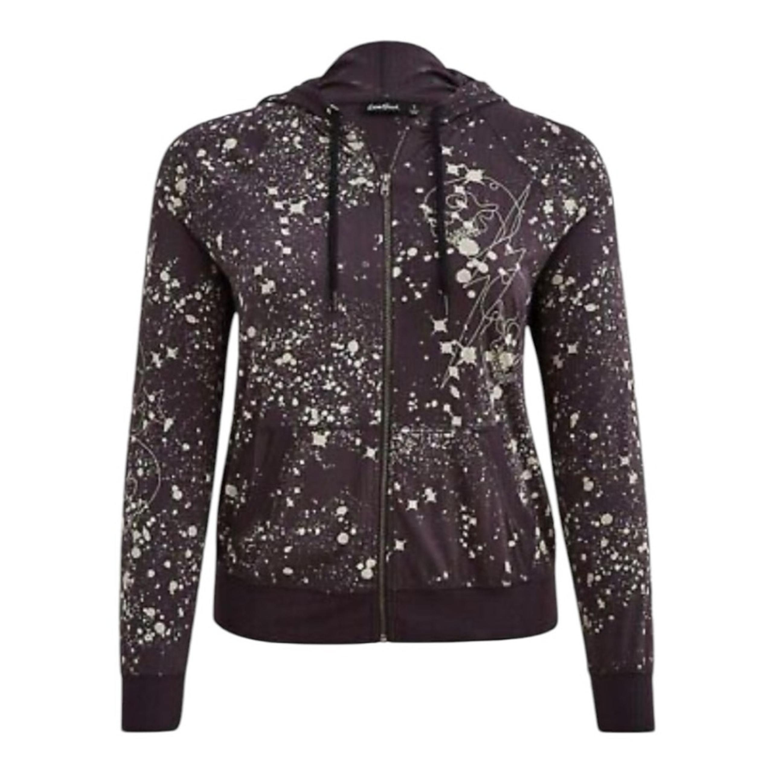 Torrid Lovesick women's size 1 1x  gray skull zip up jacket paint splatter